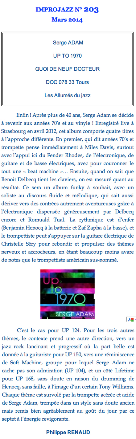 serge adam,up to 1970,quoi de neuf docteur,improjazz